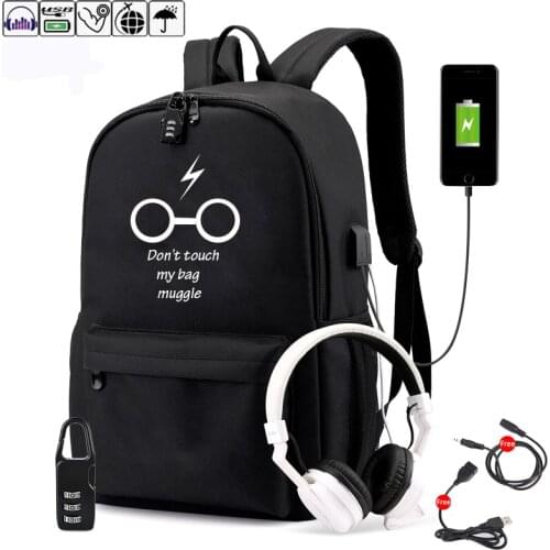 Backpack For Teenagers Boys Girls Luminous Bag Anti-theft USB Charging Travel Canvas Student School Bag