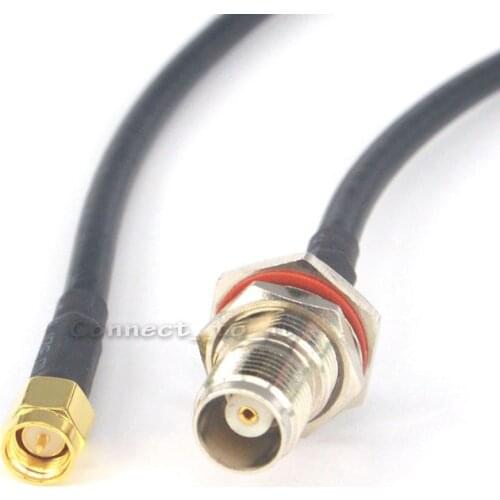 RF Cable TNC Female Bulkhead O-ring to SMA Male Coax Connector Adapter Extension 1.6 Feet