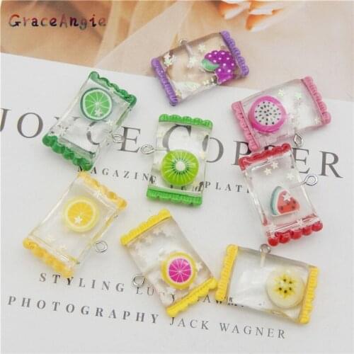 10PCS Funny Imitation Candy Food play charms Kawaii necklace earrings jewelry making accessories Childrens Kids Funny Toy