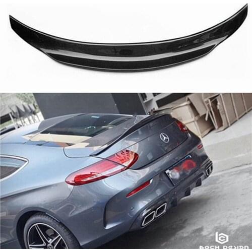 For W205 Carbon Fiber Rear Spoiler Wing C Class 2 doors Sedan 2015 + C180 C200 C250 C300 C450 C43 C63