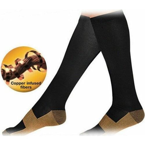 1 Pair Unisex Copper Compression Socks Women Men Anti Fatigue Pain Relief Outdoor Sports High Custom Socks S/m-xxl