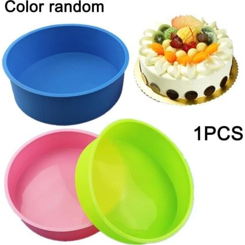 8 inch Silicone Round Cake Pan Mold Tins Non-stick Tray Cake Mould Baking Color Baking Mould Bakeware Random D4S9