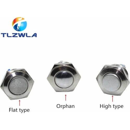 100Pcs 16MM Metal Button Switch Self-Reset Start Power Switch No Lock Waterproof Switch