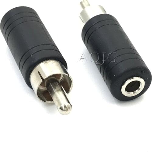 2pcs 3.5mm Female Audio plug to RCA Male Socket 3.5 mono Plug jack Adapter Connector For Microphone