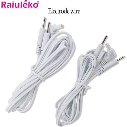 2pcs Plug 2.5mm 2 in 1 Electrode Connection Wires Connect EMS Muscle Stimulator/Tens Acupuncture Physiotherapy Massager 1.5m
