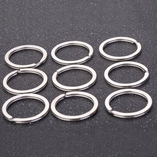 30PCS DIY Silver Fashion PolishedSplit Ring Keyrings Auto Key Chain Hoop Loop Key Holder