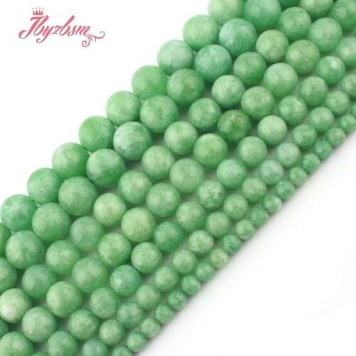 6.8.10mm Green Jadeite Jades Round Smooth Stone Beads For Necklace Bracelet DIY Woman Jewelry Making Strand 15" Free Shipping