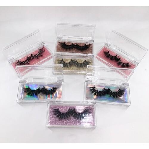 Acrylic Clear Packing Box Dramatic Glitter Box for 3D Eyelashes Custom Print LOGO