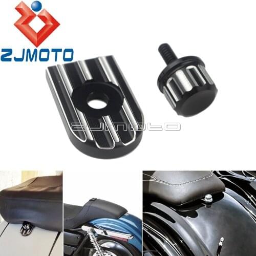 Aluminum 1/4-20 Seat Bolt Tab Knob Cover Mount Screw For Harley Sportster XL Iron Softail FLS FLST Dyna FXD Touring FLHR FLHX