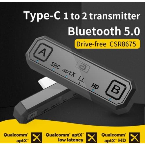 AYINO MR285 Bluetooth 5.0 Wireless Audio Transmitter APTX HD/LL USB Type C Transceiver Adapter For Nintendo Switch Lite PS4 TV