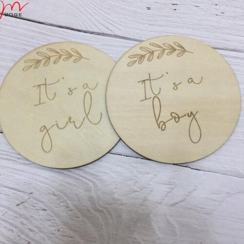 Free shipping 20pcs Its A Boy /girl Sign Baby Announcement, Pregnancy Announcement Newborn Photography Engraved Gender