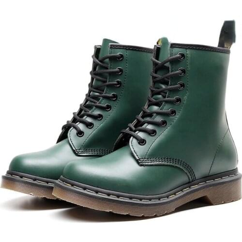 Women Men Genuine Leather Casual Platform Boots Femme Unisex Winter Ankle High Top Luxury Motorcycle Shoes Woman Botas Mujer 46