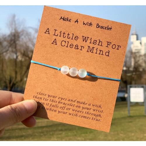Make A Wish Natural Clear Crystal Bracelet Healing Crystals Bracelet Clear Mind Crystal Jewelry Stone Bracelet Friendship Gifts