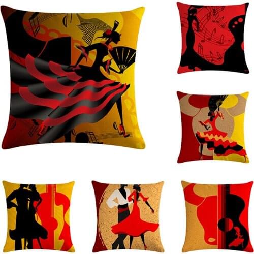 Mexico Dancer Cushion Cover Linen Throw Pillow Sofa Car Home Decoration Decorative Pillowcaser ZY798