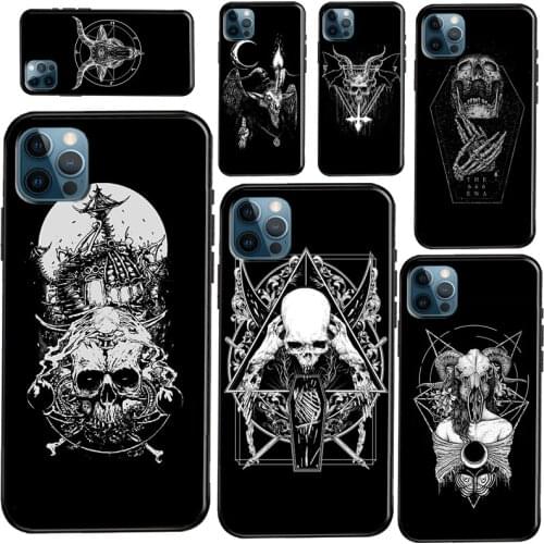 Satanic Scary Skull Silicone Case For iPhone 12 11 Pro Max 7 8 Plus SE 2020 12 Mini X XR XS Max Back Cover