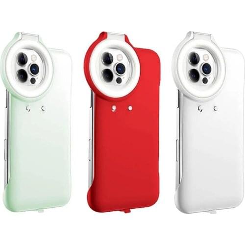 LED Flash Phone Case For iPhone Pro Max Phone Case Fill Light Selfie Beauty Ring Flash Case For iPhone XR X XS Max 11 12Pro Max