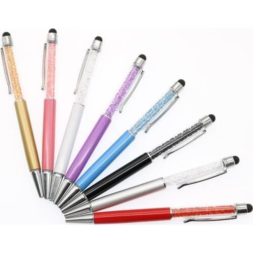 1pcs Colorful Crystal Ballpoint Pen Fashion Creative Stylus Touch Pen For Write Stationery Office School Ballpen