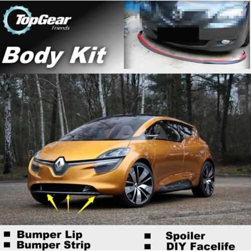 Bumper Lip Deflector Lips For Renault R-Space R Space Front Spoiler Skirt For TopGear Friends Tuning Car View / Body Kit / Strip