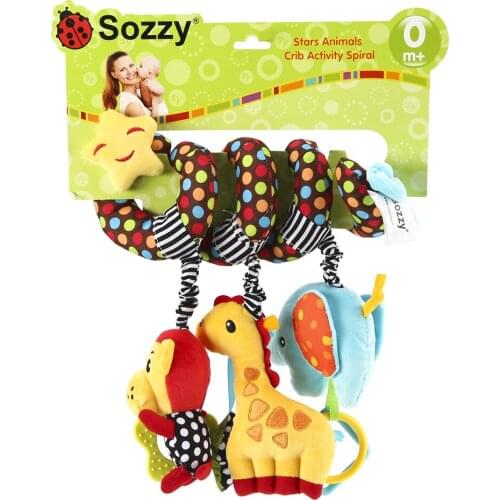 Cute Activity Musical Spiral Crib Stroller Car Seat Travel Hanging Toys Baby Boys Girls Rattles Toy