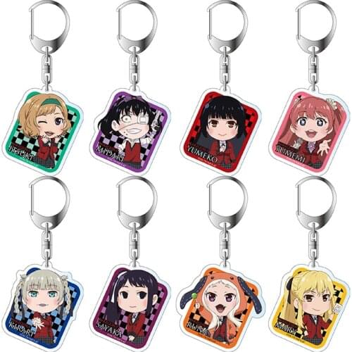 Kakegurui Jabami Yumeko Double Sided Acrylic Keychain Anime Figure Card Pendant Keyring Jewelry Fans Collection Gift for Friends