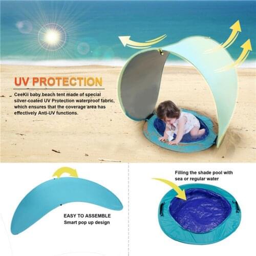 Hot sale Baby Beach Tent With Pool Upgrade Easy Fold Up Pop Up Unique Ocean World Portable Outdoor Camping Sunshade Baby Tent