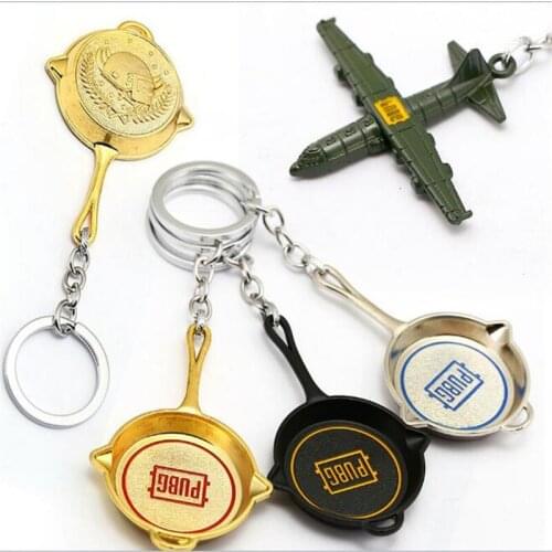 Game PUBG Mini Pans Olive Branch Airplane Model Playerunknowns Battlegrounds Keychain Car Bag Men Chaveiro Jewelry