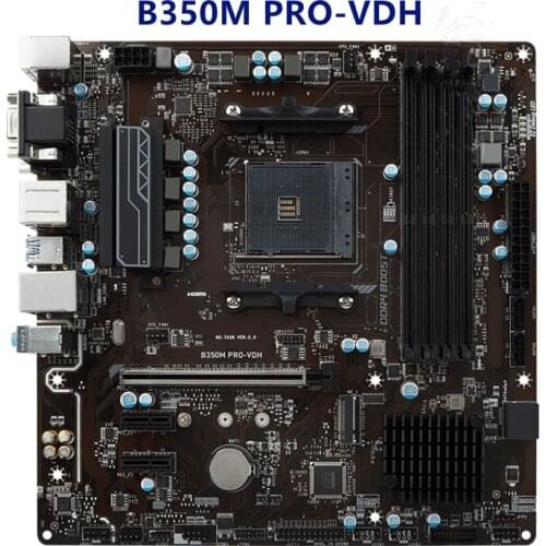 MSI B350M PRO-VDH Socket AM4 Motherboard DDR4 For AMD B450M B450M M.2 USB3.0 Support ryzen 3 3100 7 3800X Desktop Placa-mãe
