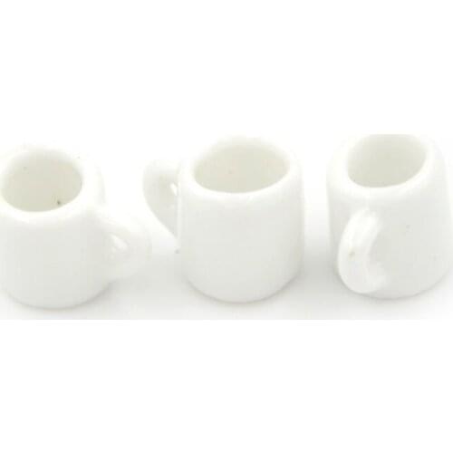 Miniature Coffee Tea Cups Mugs Porcelain Mug Kit Tableware Dollhouse Kitchenware Accessories Furniture Toys White