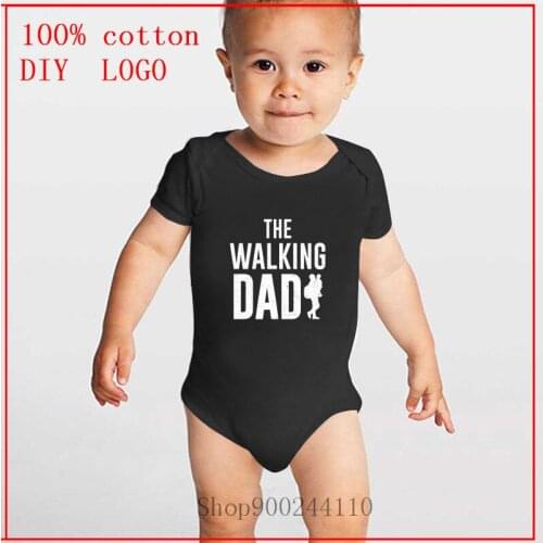 0-24M Infant Newborn The Walking Dad Baby Bodysuit Girls Boys Short Sleeved Letter Print Rompers Jumpsuits Outfit Clothes Summer