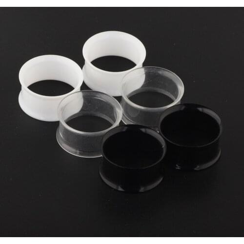 JUNLOWPY Ultra Thin Acrylic Flesh Tunnel Double Flared Flexible Ear Stretching Plug Gauge Kit Lobe Expander Piercing 100/200pcs