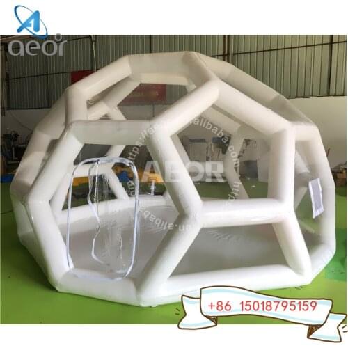 Aeor Inflatable Party Camping Tent Lawn Bubble Tent Soccer Football Shape Giant Clear Dome Tent Holiday Garden House for Events