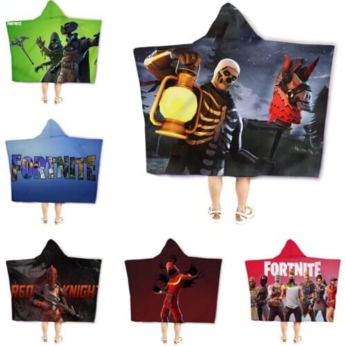 Fortnite Hooded Cloak Plush Warm Hooded Blanket Fortress Night Game Bed Throws Thickened Double Layer Plush 3d Printing Blanket