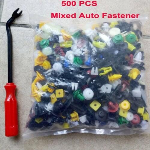 New 500pcs Color Random Mixed Rivets Car Fender Bumper Interior Panel Push Pin Clips Fastener Plier