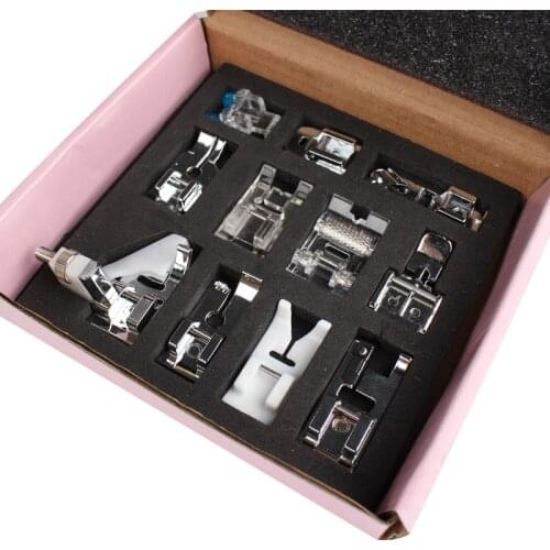 New 11pcs Mini Domestic Sewing Machine Braiding Blind Stitch Darning Presser Foot Feet Kit Set For Brother Singer Janome(front )