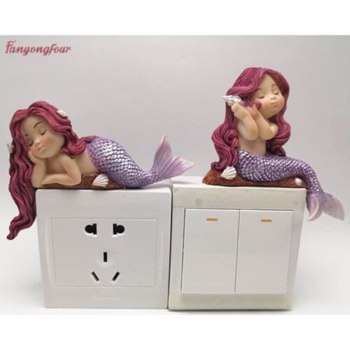 New product! Beautiful mermaid silicone mold soap biscuits soft candy mold interior decoration switch socket silicone mold