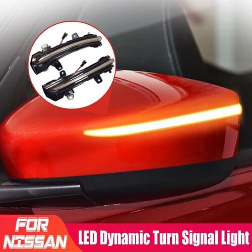 2pcs LED Dynamic Turn Signal Light For Nissan Kicks P15 Note E12 Bluebird Lannia Sylphy Flowing Water Blinker Flashing Light