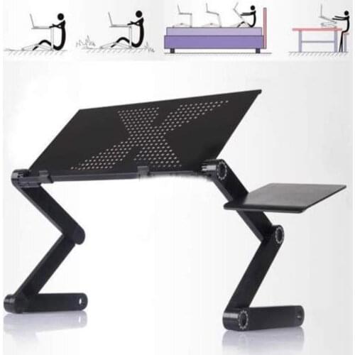 48*26cm Adjustable Aluminum Laptop Table Ergonomic Computer Desk Portable TV Bed Lapdesk Tray PC Table Stand with Mouse Pad