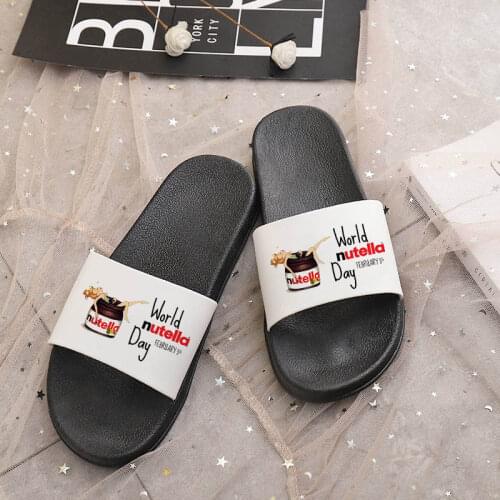2021 Shoes For Women Home Slippers nutella Graphics Print Non-slip Sandals beach Thick Indoor Slides Summer Fashion Female shoes