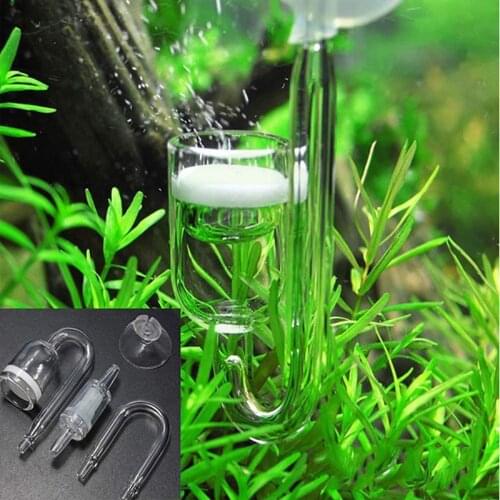Aquarium CO2 Glass Diffuser With Back-pressure Valve Round Flat Bottom Combination Kit CO2 Atomizer For Plant Fish Tank