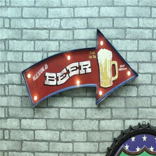 LED Neon Sign Vintage home decor Lightbox Cerveja Beer Iron decorative wall hangings Shabby chic Metal Crafts Placas decorativas
