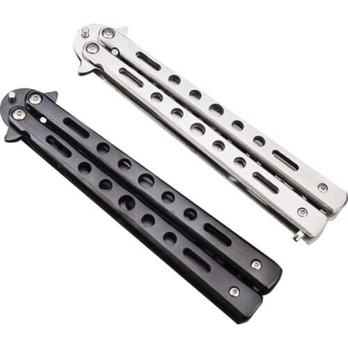 New Stainless Steel Training Butterfly Knife Folding Knife Butterfly Role Play Knife Without Edge Blunt Tool Practice Tool