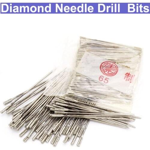 URANN 10pcs 1.2~2.2mm Diamond Coated Drill Bits Solid Needle For Jewelry Agate Hole Jade Amber Stone Ceramic Glass Power Tool