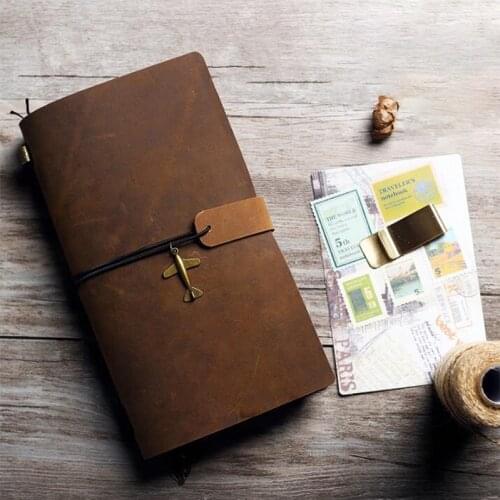 Vintage A5 Genuine Leather Rings Diary Notebook A6 Sketchbook Spiral Loose leaf Binder Travelers Planner School Office Supplies