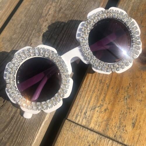 ZAOLIHU Unique Bady Summer Sunglasses Round Shades Gorgeous Crystal Eyewear UV400 Small Kids Cute Sun Glasses Protecet Eyeglass