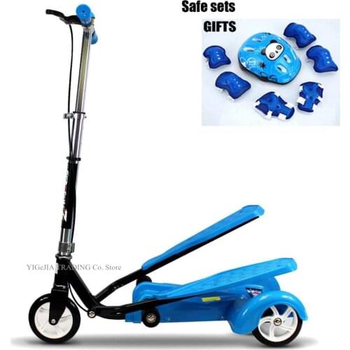 Easy Ride Kids 2 Pedal Scooter with Hand Brake, Double Pedal Scooter With Protective Gear, Fitness Scooter with Adjust height