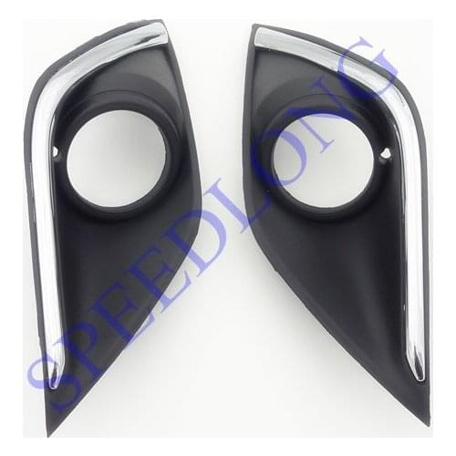 2 Pcs/Pair Front Bumper Lights Cover Fog Lamp Hood for Mitsubishi Outlander 2016