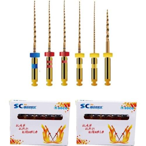 25mm 21mm SOCO SC Profiles Niti Assorted Dental Instrument Endo Rotary File Torque 1.5-3.0 N.CM