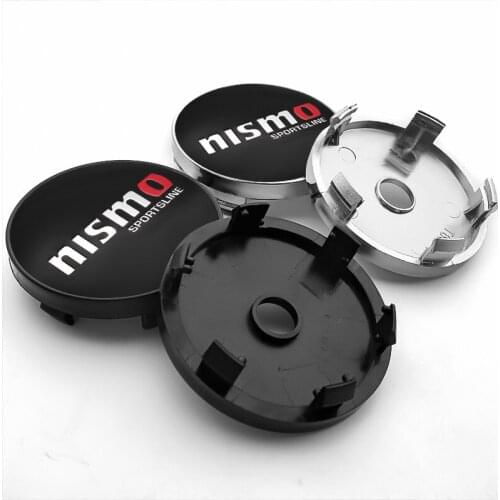 4PC 56+60mm Car Wheel Center Hub Caps Sticker Decal For Nissan Nismo Tiida Teana Skyline Juke X-Trail Almera Qashqai Car Styling