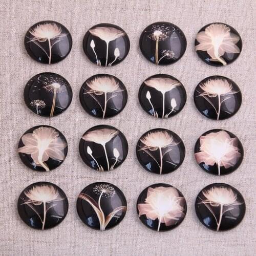 6pcs mix Night sky Fireworks Pattern Round Glass Cabochon 20mm 25mm Dome Flat Back DIY Jewelry Finding