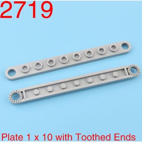 8pcs 2719 high-tech building block craft board 1 x 10 with tooth end MOC accessories construction parts toy